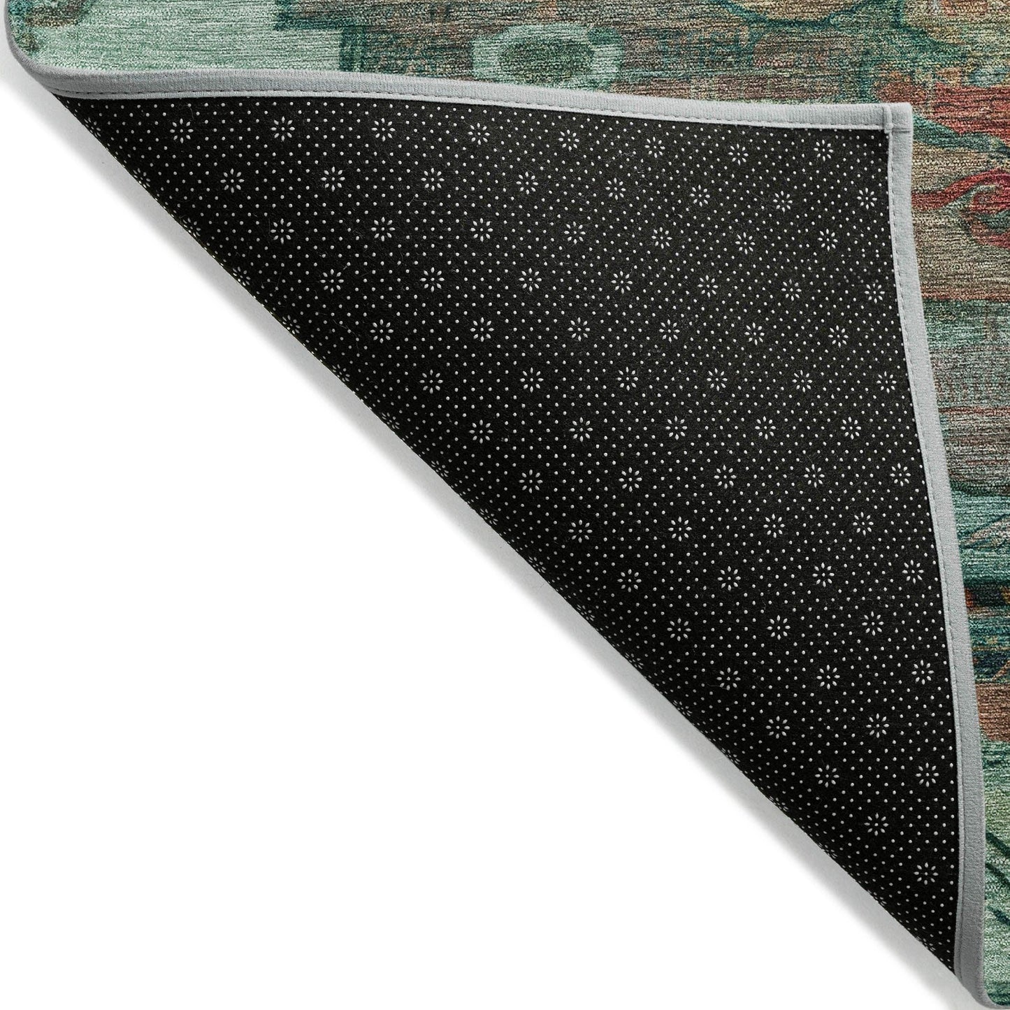 Maeain Teal Washable Indoor-Outdoor Rug