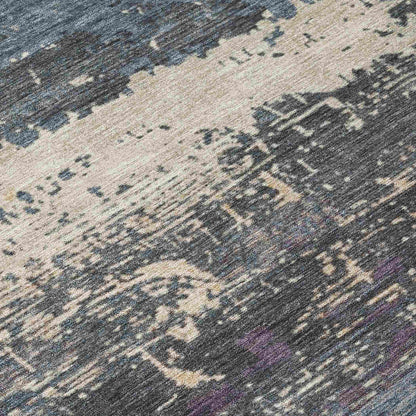 Maeanor Blue Washable Indoor-Outdoor Rug