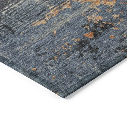 Maeanor Blue Washable Indoor-Outdoor Rug