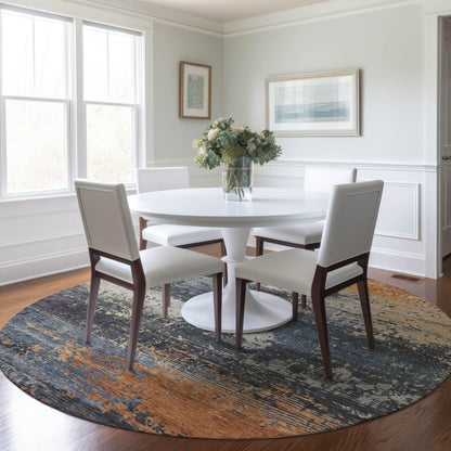 Maeanor Blue Washable Indoor-Outdoor Rug