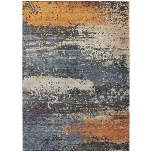Maeanor Blue Washable Indoor-Outdoor Rug