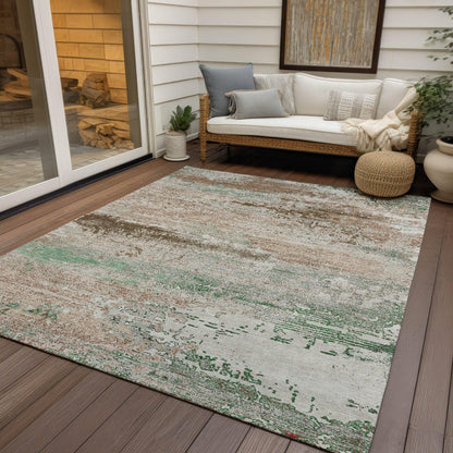 Maeanor Brown Washable Indoor-Outdoor Rug