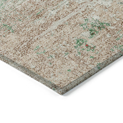 Maeanor Brown Washable Indoor-Outdoor Rug