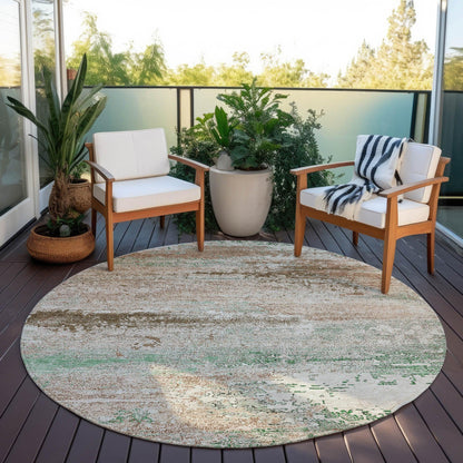 Maeanor Brown Washable Indoor-Outdoor Rug