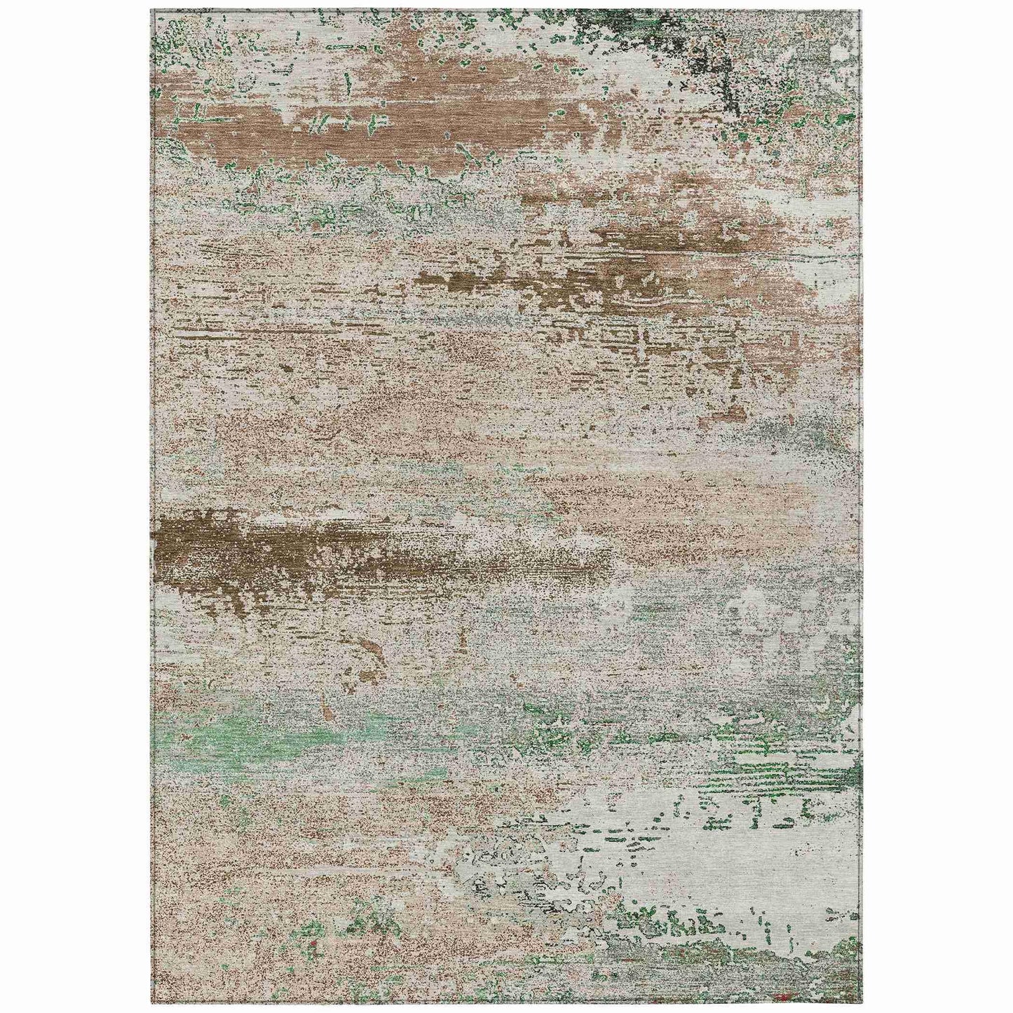 Maeanor Brown Washable Indoor-Outdoor Rug