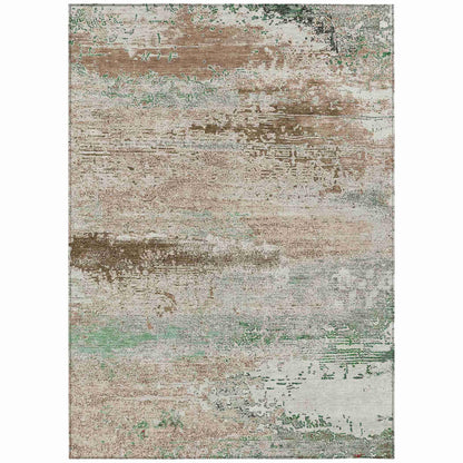 Maeanor Brown Washable Indoor-Outdoor Rug