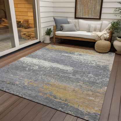 Maeanor Gold Washable Indoor-Outdoor Rug