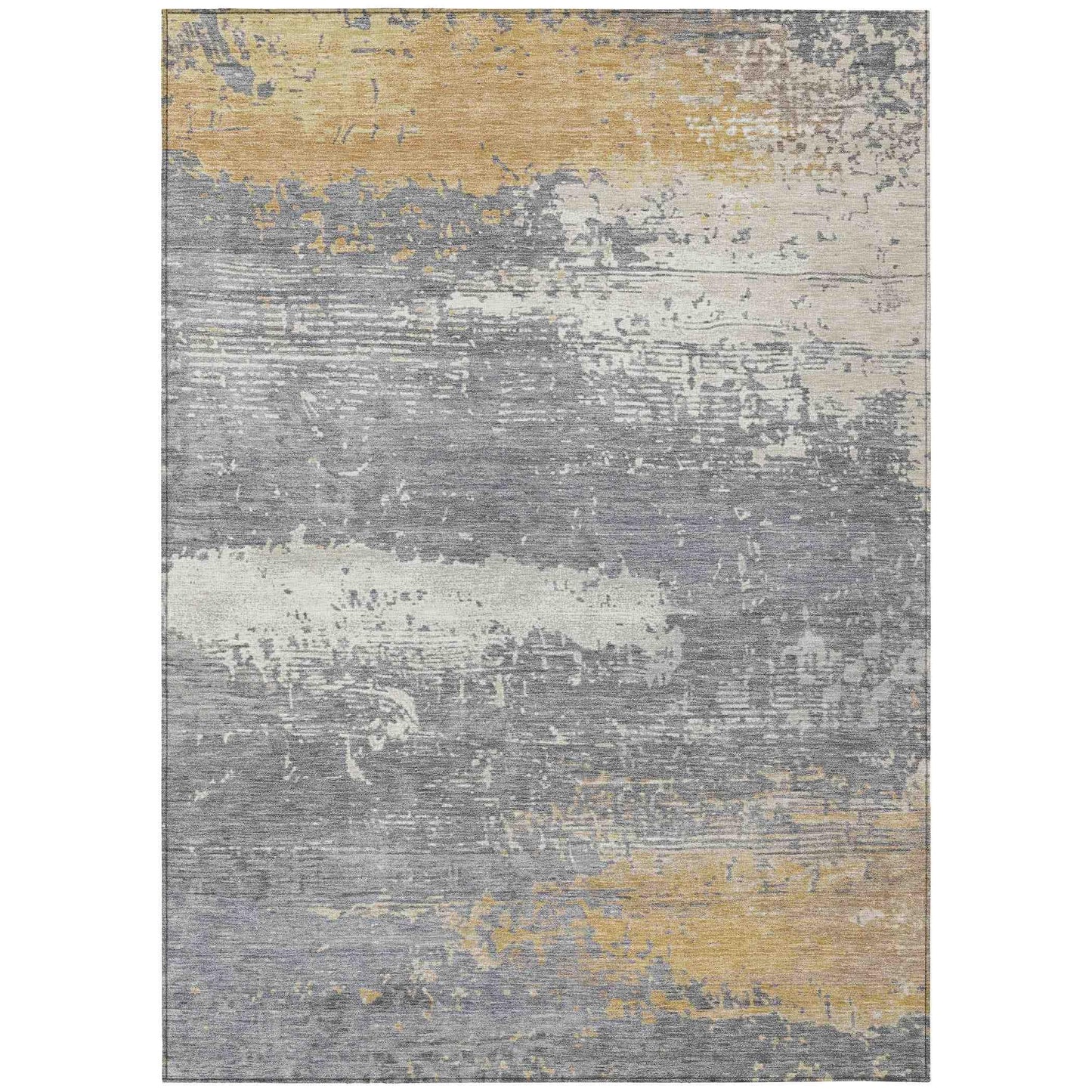 Maeanor Gold Washable Indoor-Outdoor Rug