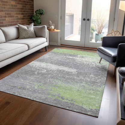 Maeanor Green Washable Indoor-Outdoor Rug