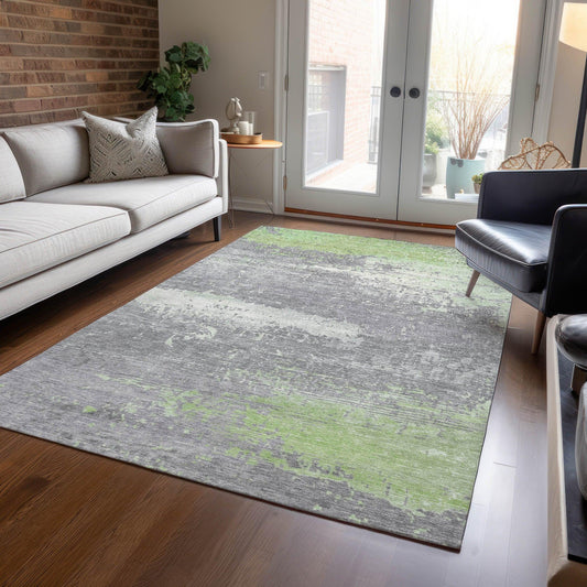 Maeanor Green Washable Indoor-Outdoor Rug