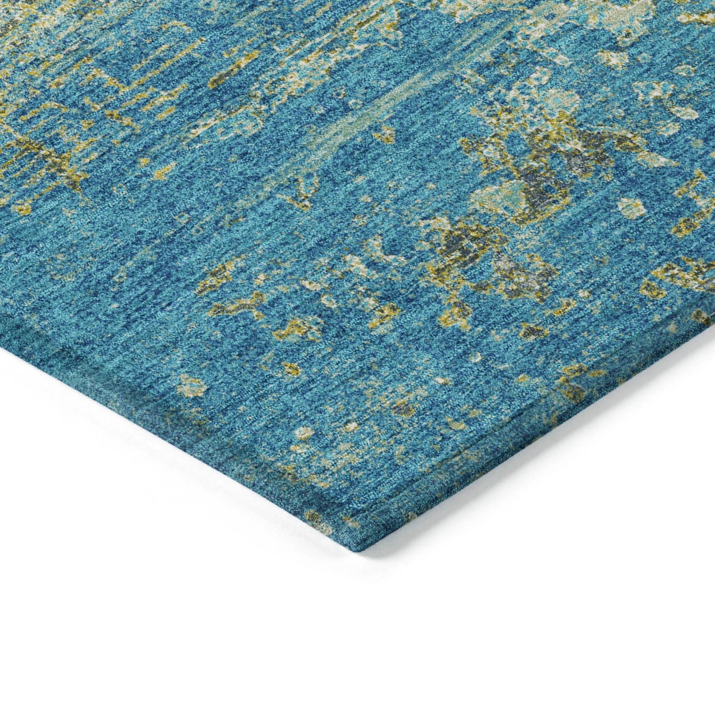 Maeanor Navy Washable Indoor-Outdoor Rug