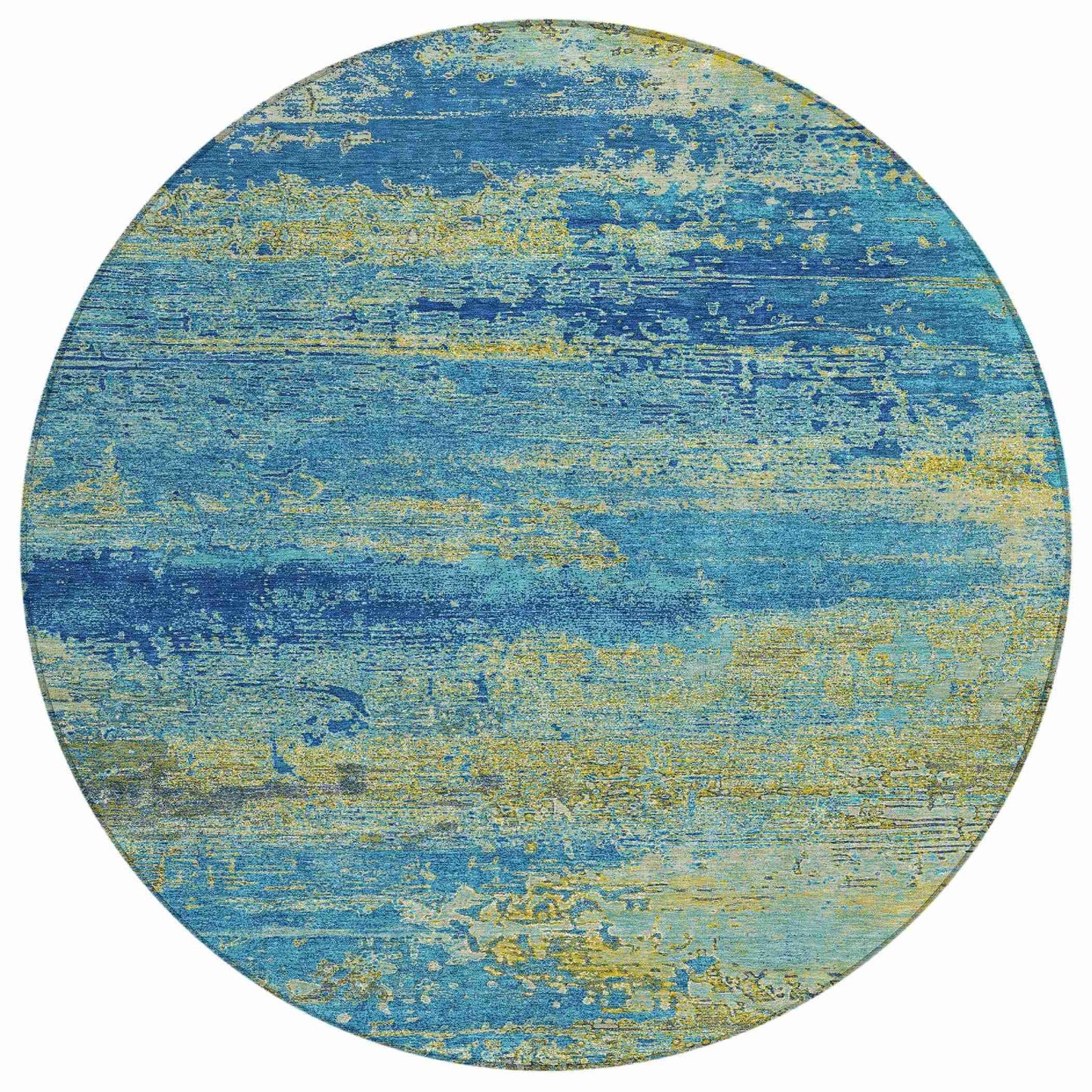 Maeanor Navy Washable Indoor-Outdoor Rug