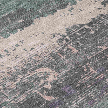 Maeanor Orange Washable Indoor-Outdoor Rug