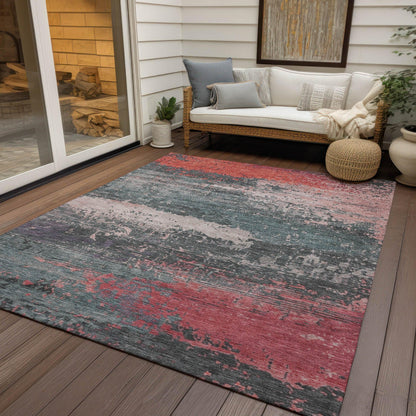 Maeanor Orange Washable Indoor-Outdoor Rug