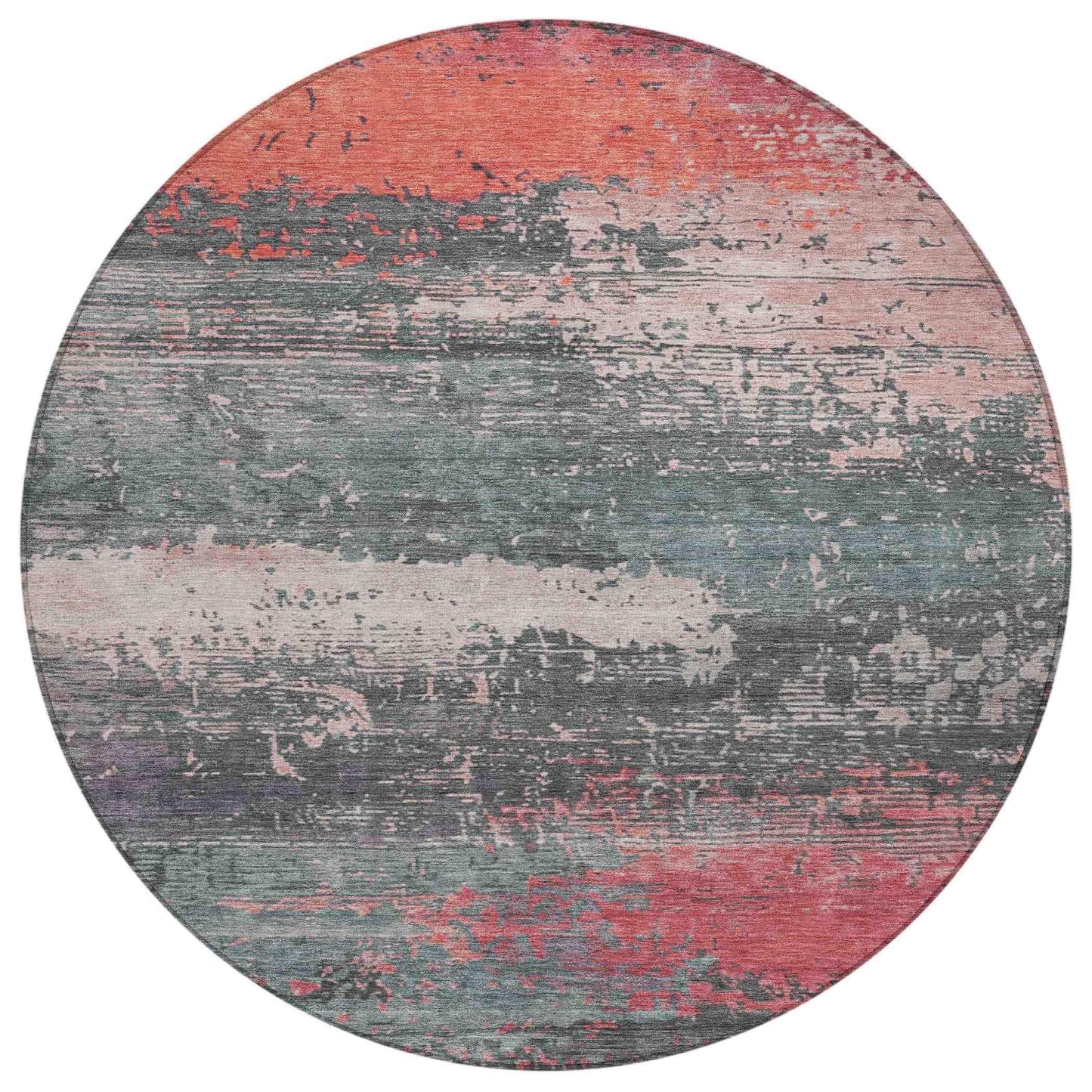 Maeanor Orange Washable Indoor-Outdoor Rug