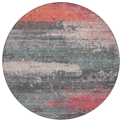 Maeanor Orange Washable Indoor-Outdoor Rug