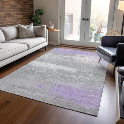 Maeanor Purple Washable Indoor-Outdoor Rug