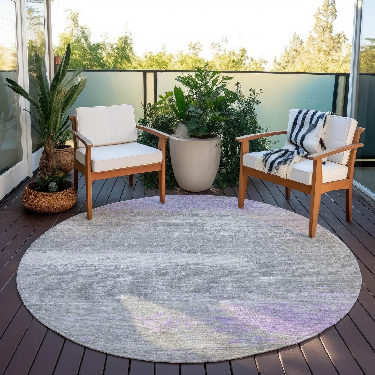 Maeanor Purple Washable Indoor-Outdoor Rug