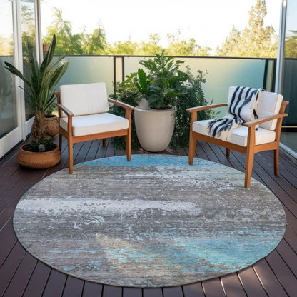 Maeanor Teal Washable Indoor-Outdoor Rug