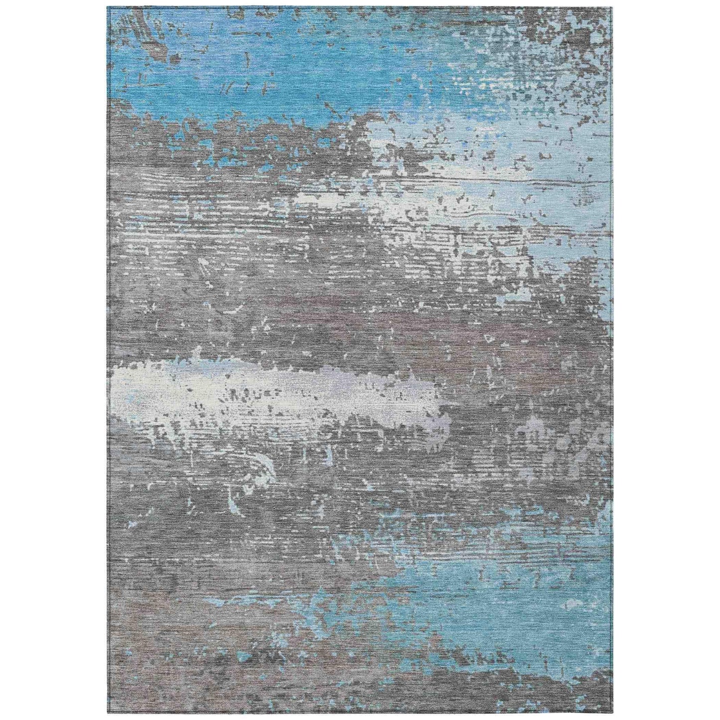 Maeanor Teal Washable Indoor-Outdoor Rug