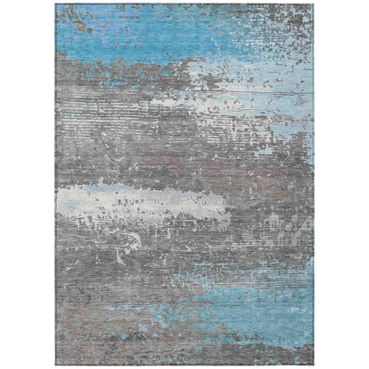 Maeanor Teal Washable Indoor-Outdoor Rug