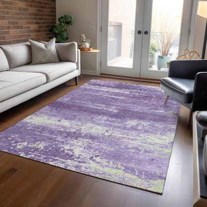 Maeara Purple Washable Indoor-Outdoor Rug