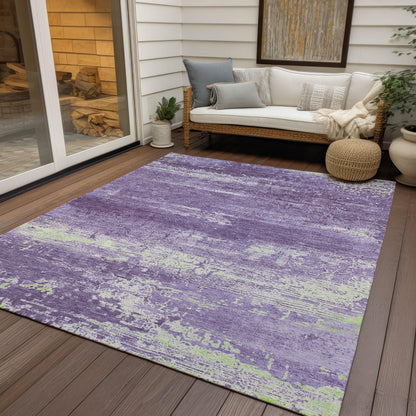 Maeara Purple Washable Indoor-Outdoor Rug