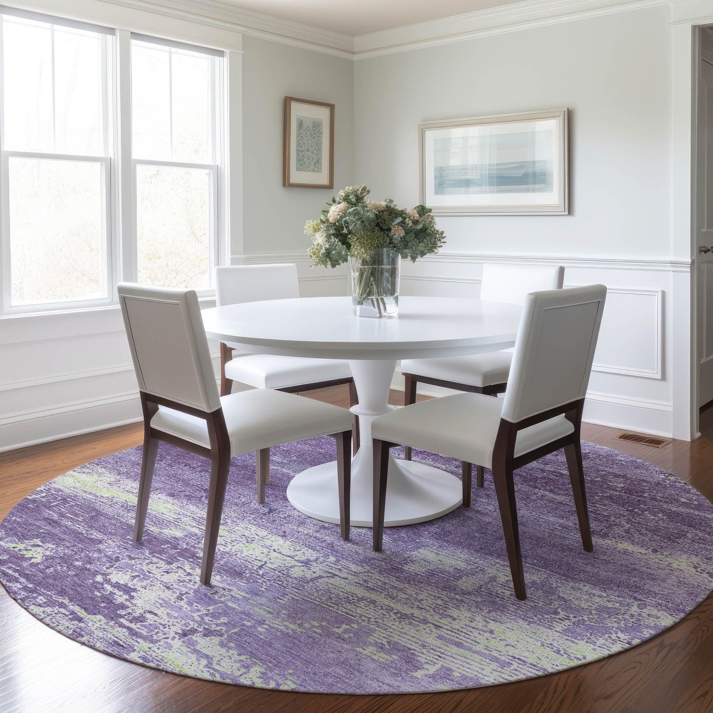 Maeara Purple Washable Indoor-Outdoor Rug