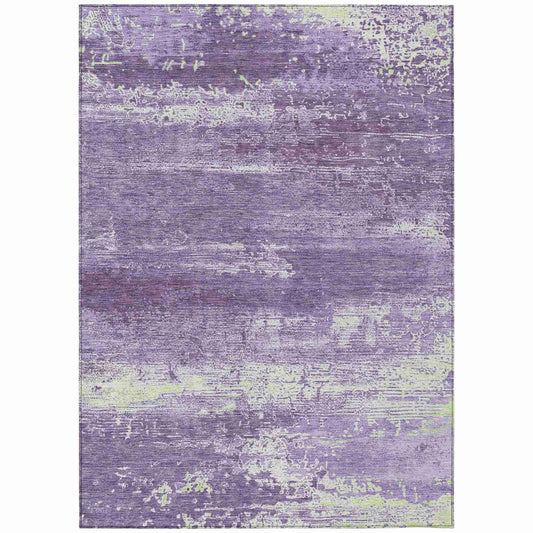 Maeara Purple Washable Indoor-Outdoor Rug