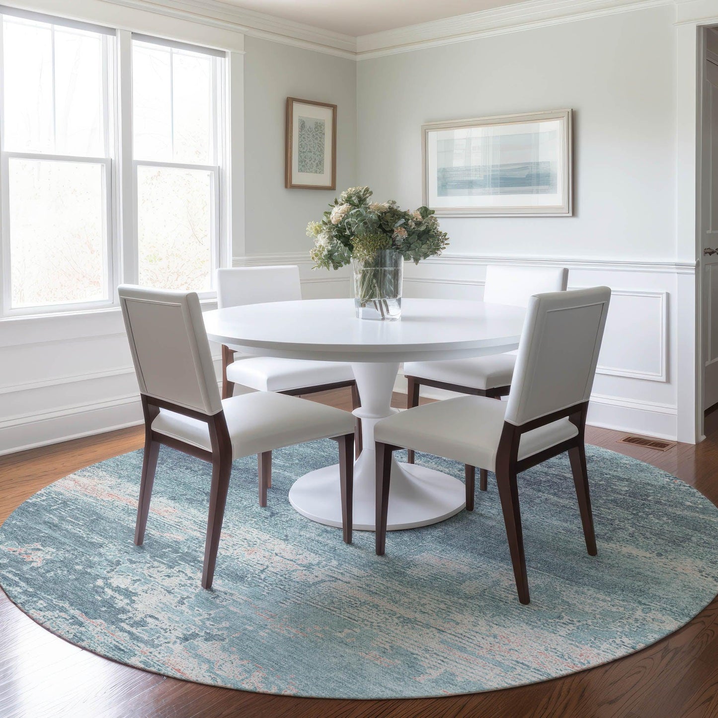 Maeara Teal Washable Indoor-Outdoor Rug