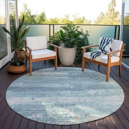 Maeara Teal Washable Indoor-Outdoor Rug