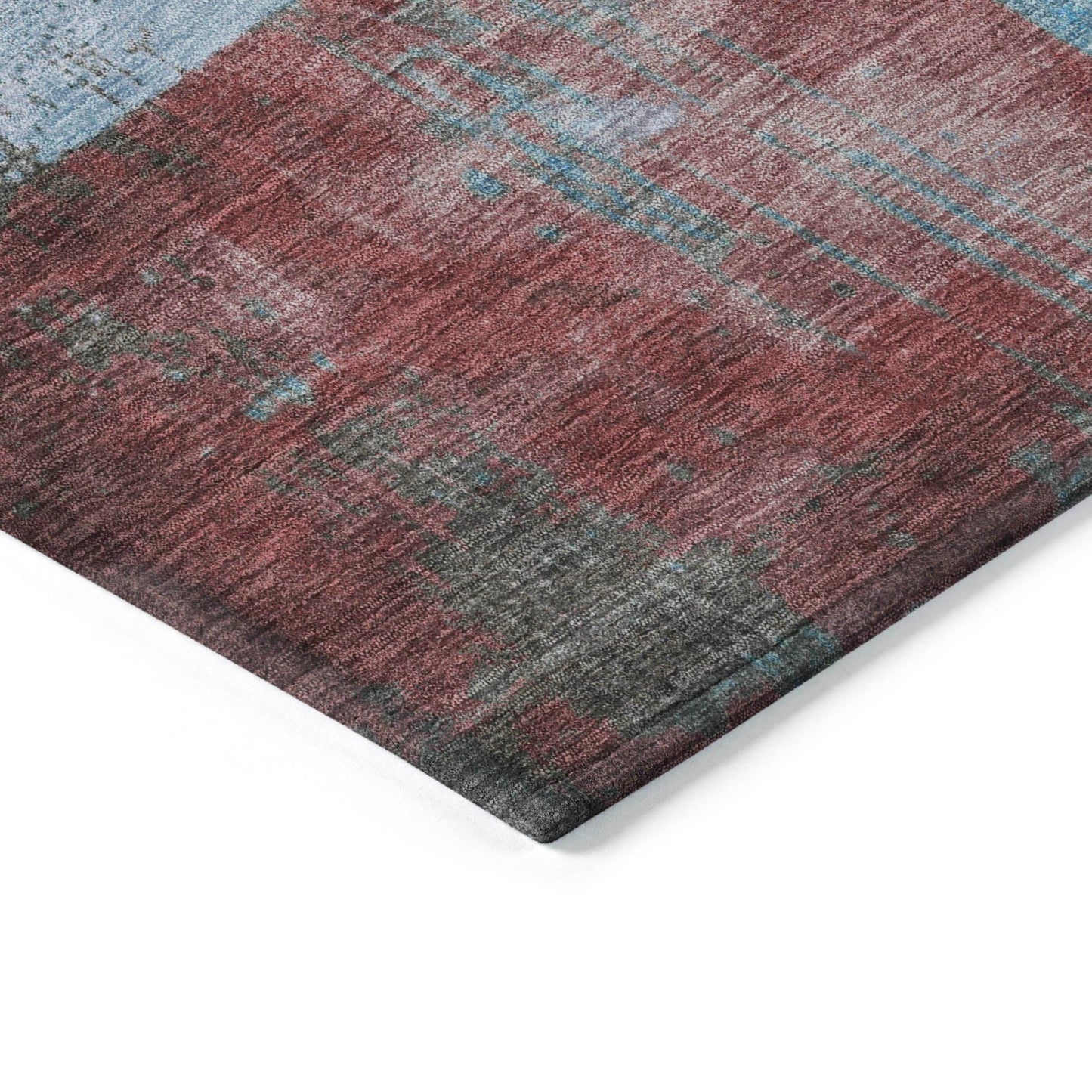 Maearis Blue Washable Indoor-Outdoor Rug