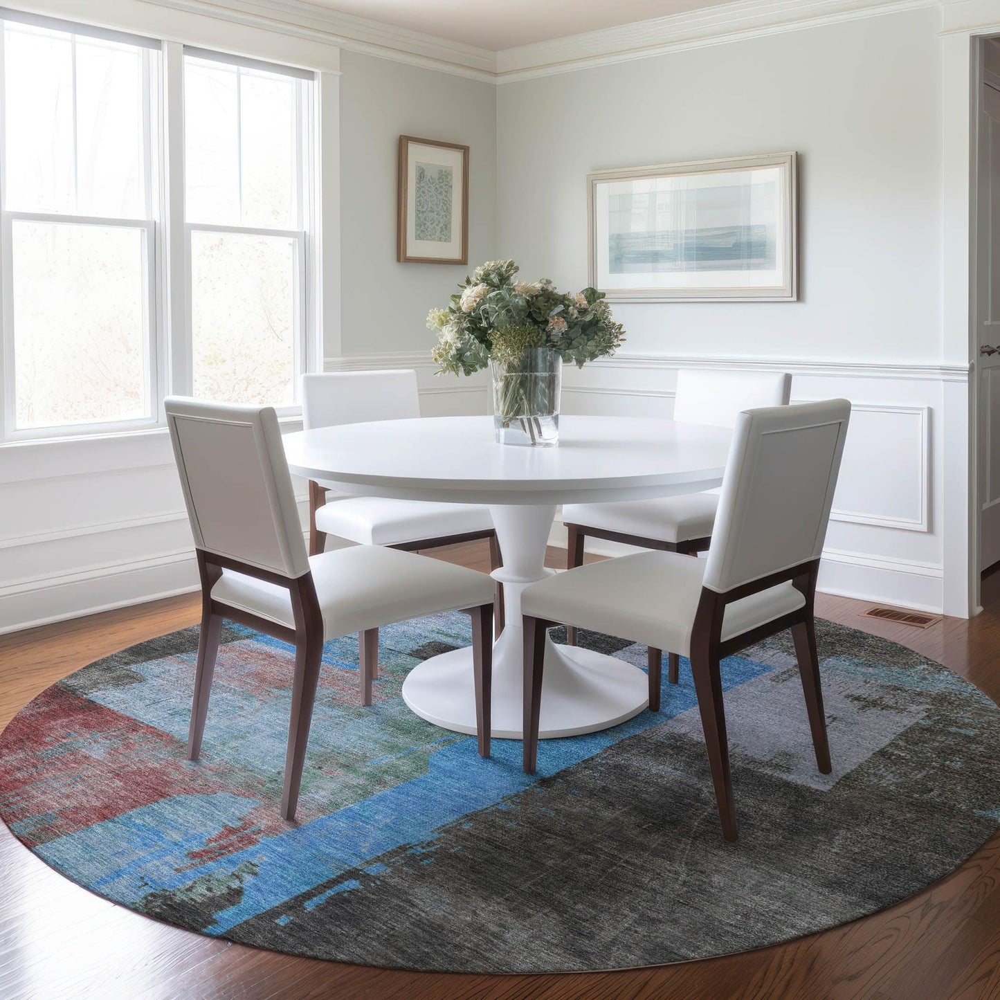 Maearis Blue Washable Indoor-Outdoor Rug