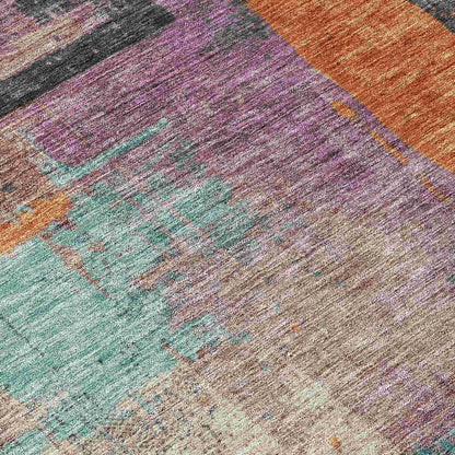 Maearis Gray Washable Indoor-Outdoor Rug