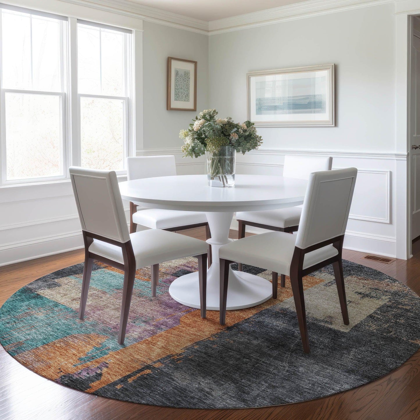 Maearis Gray Washable Indoor-Outdoor Rug