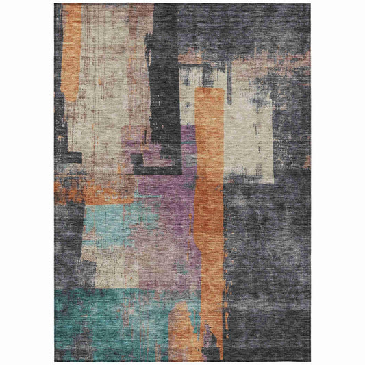 Maearis Gray Washable Indoor-Outdoor Rug