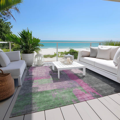 Maearis Pink Washable Indoor-Outdoor Rug