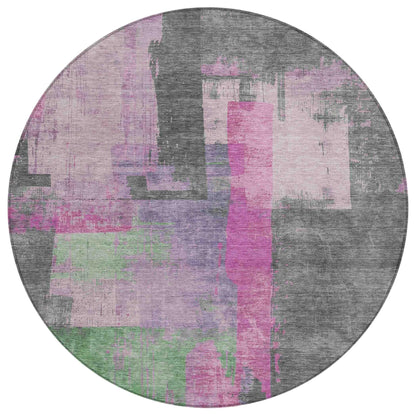 Maearis Pink Washable Indoor-Outdoor Rug