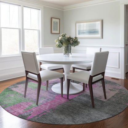 Maearis Pink Washable Indoor-Outdoor Rug