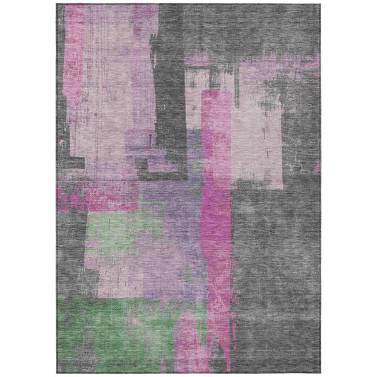 Maearis Pink Washable Indoor-Outdoor Rug