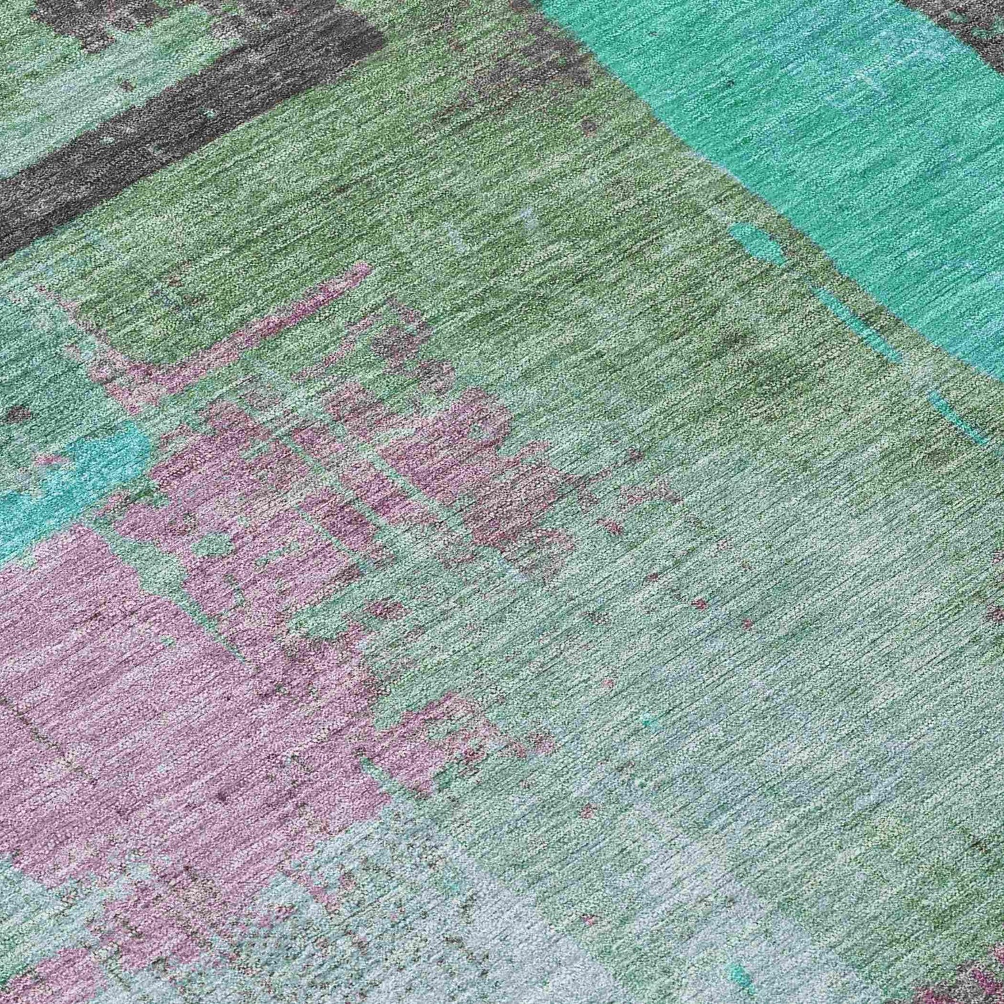 Maearis Teal Washable Indoor-Outdoor Rug