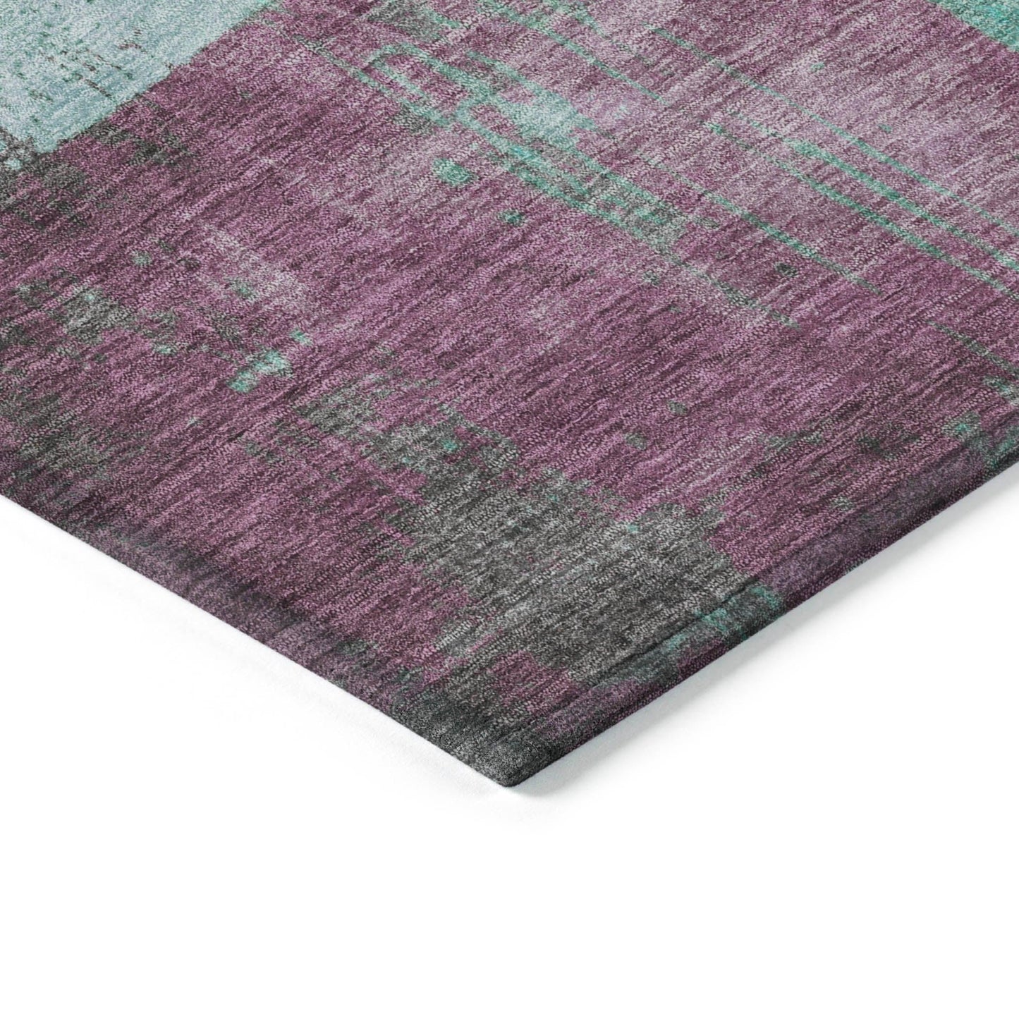 Maearis Teal Washable Indoor-Outdoor Rug