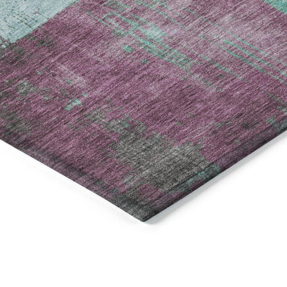 Maearis Teal Washable Indoor-Outdoor Rug