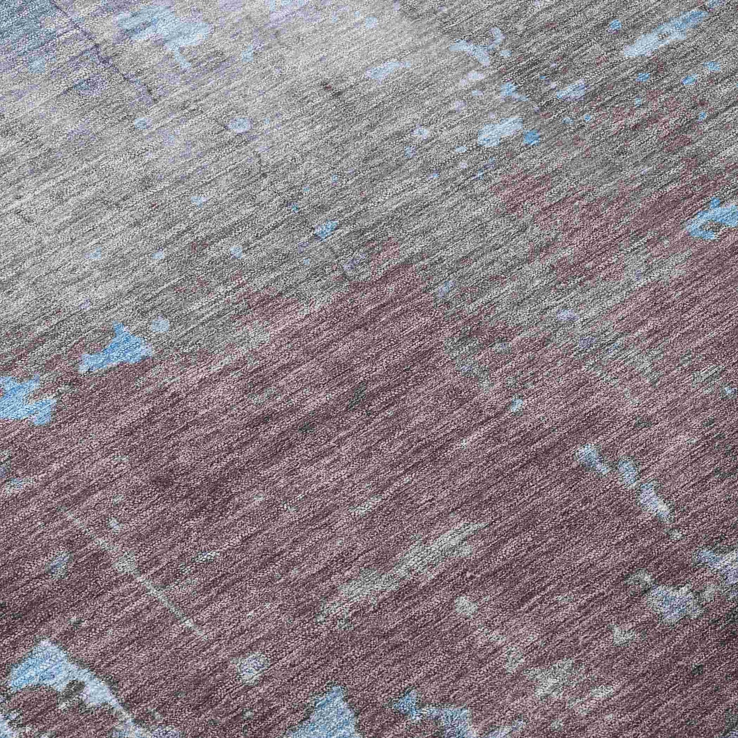 Maeel Blue Washable Indoor-Outdoor Rug