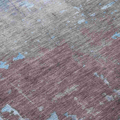 Maeel Blue Washable Indoor-Outdoor Rug