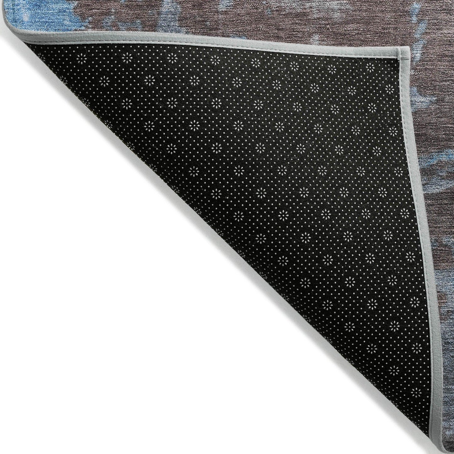 Maeel Blue Washable Indoor-Outdoor Rug