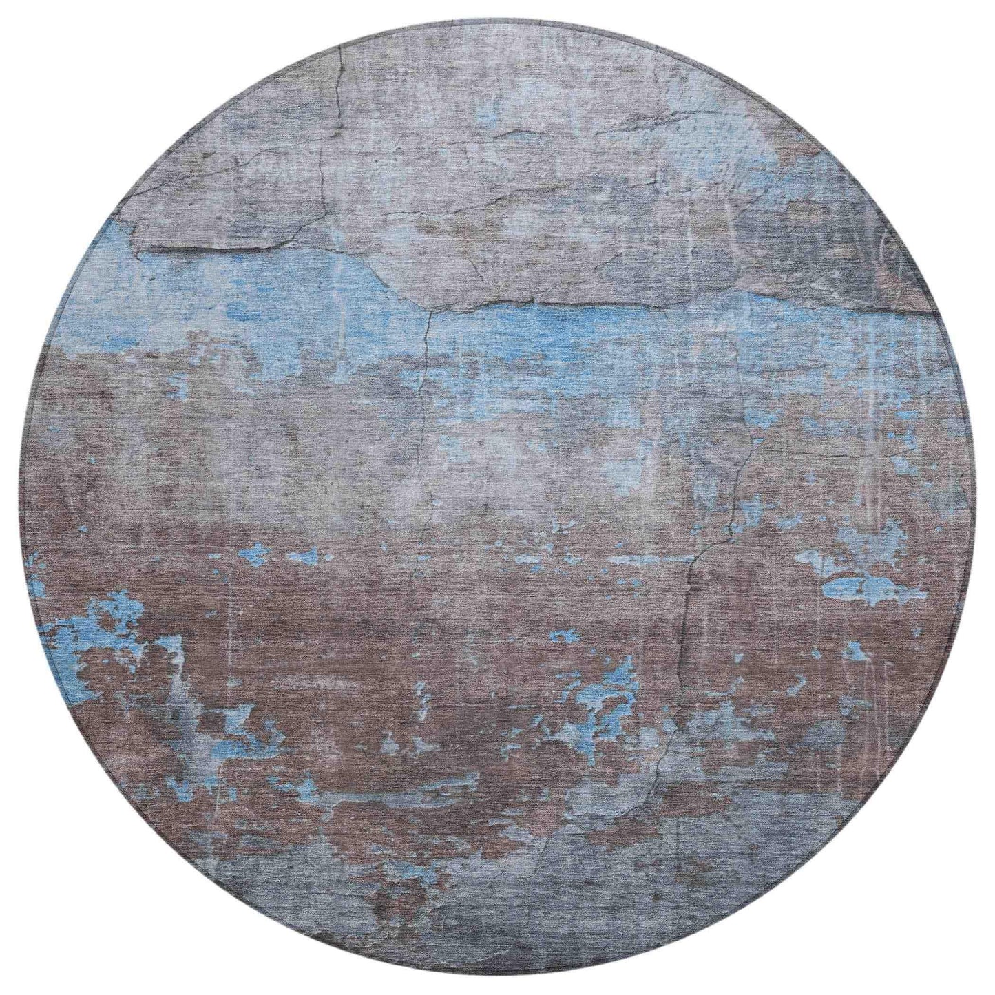 Maeel Blue Washable Indoor-Outdoor Rug