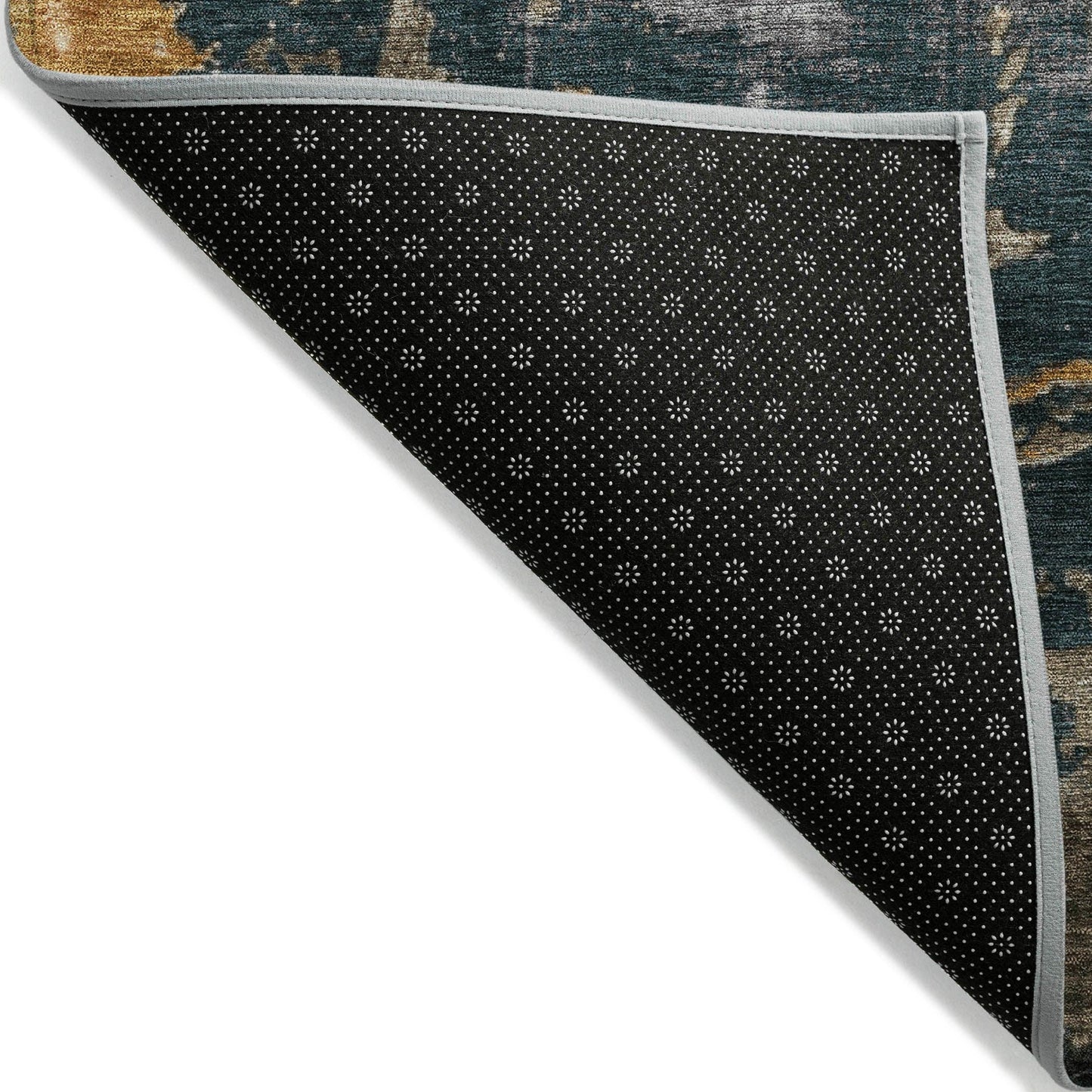 Maeel Gray Washable Indoor-Outdoor Rug