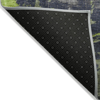 Maeel Green Washable Indoor-Outdoor Rug