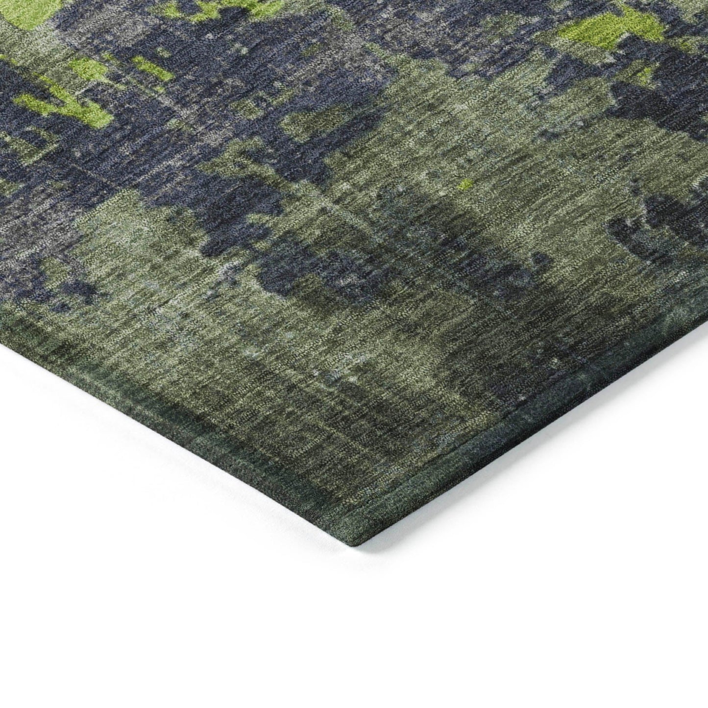 Maeel Green Washable Indoor-Outdoor Rug